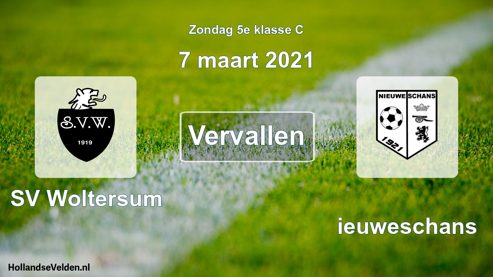 Scheduled Match: SV Woltersum - Nieuweschans (7 March 2021)