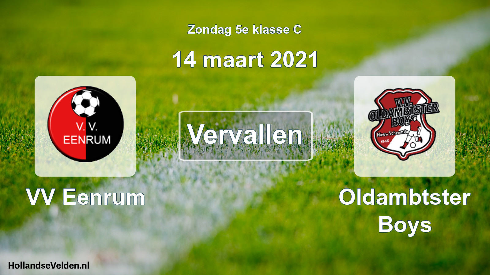 Scheduled Match: VV Eenrum - Oldambtster Boys (14 March 2021)