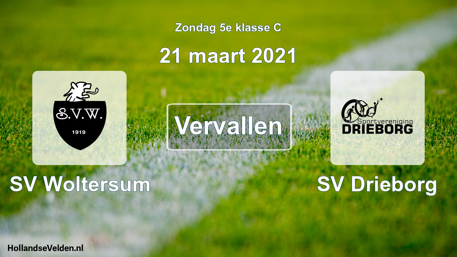 Scheduled Match: SV Woltersum - SV Drieborg (21 March 2021)