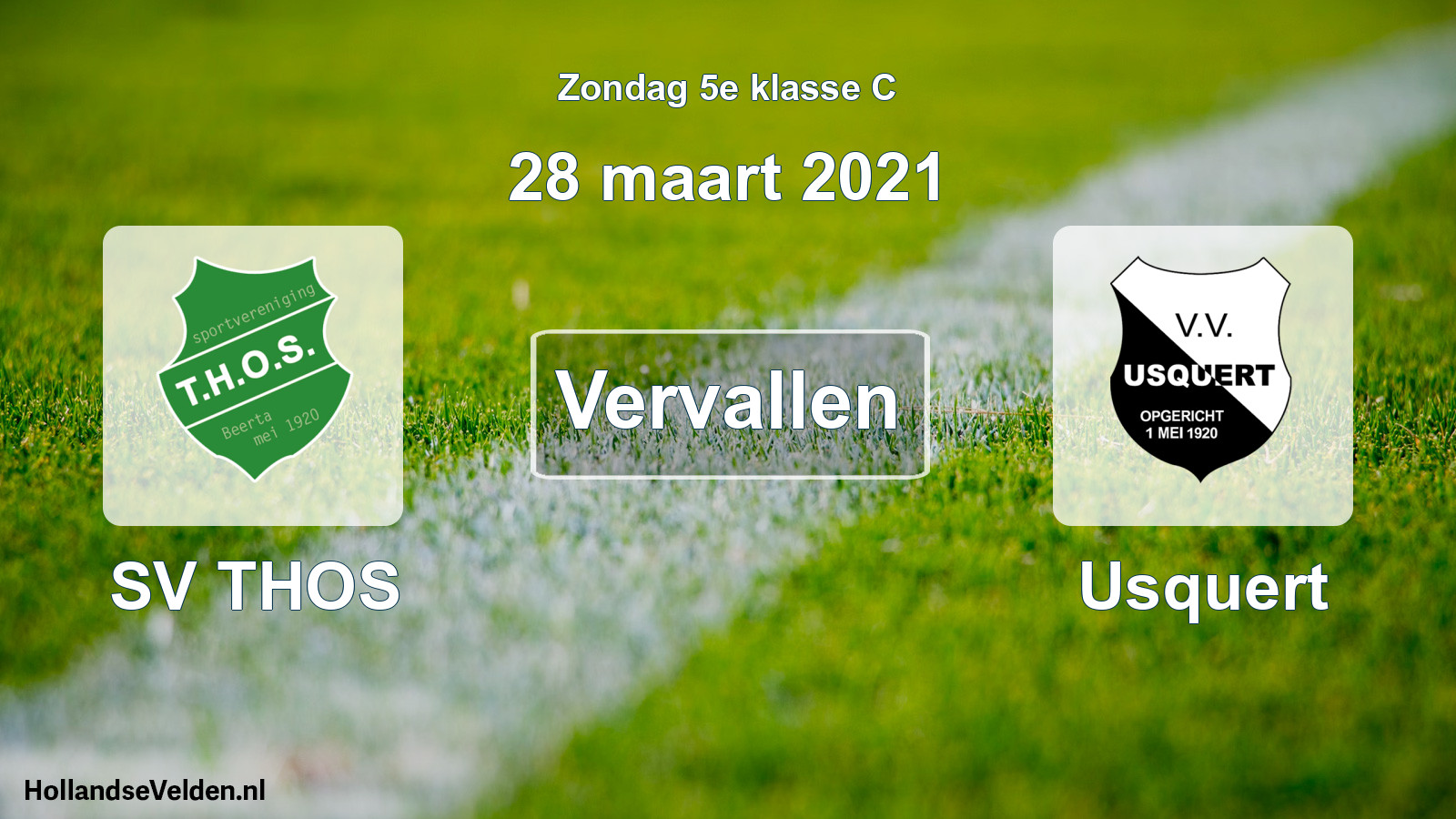Scheduled Match: SV THOS - Usquert (28 March 2021)