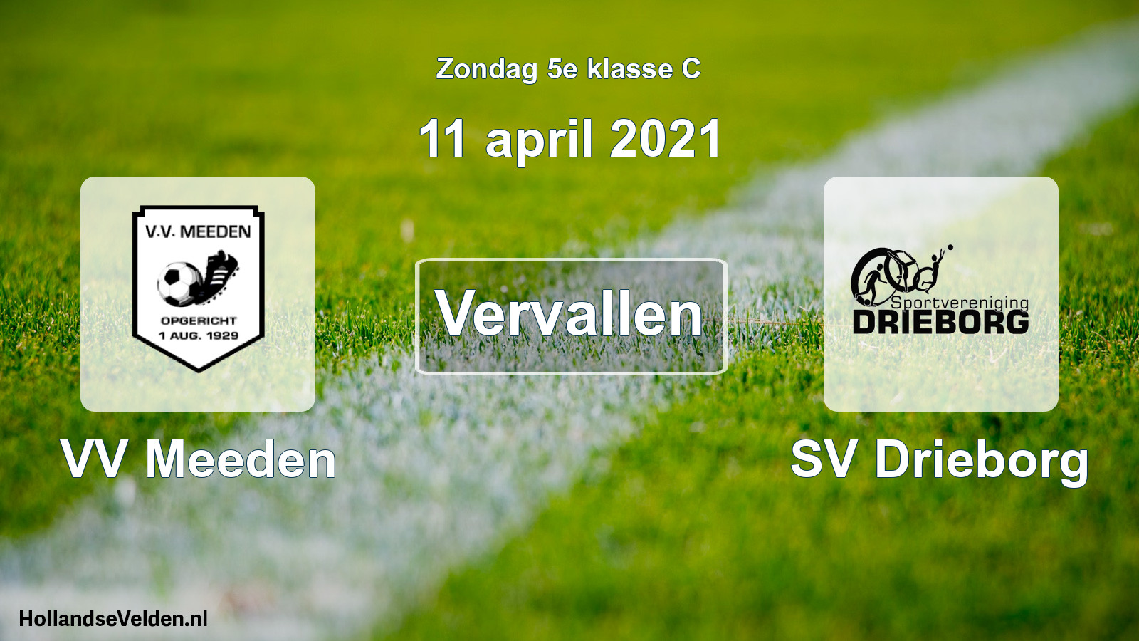 Scheduled Match: VV Meeden - SV Drieborg (11 April 2021)