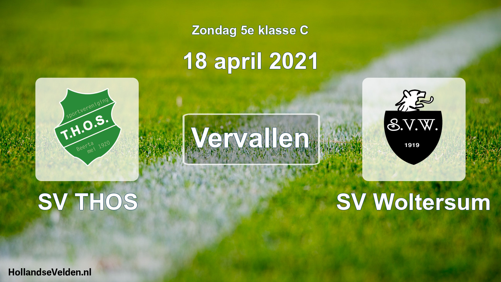 Scheduled Match: SV THOS - SV Woltersum (18 April 2021)