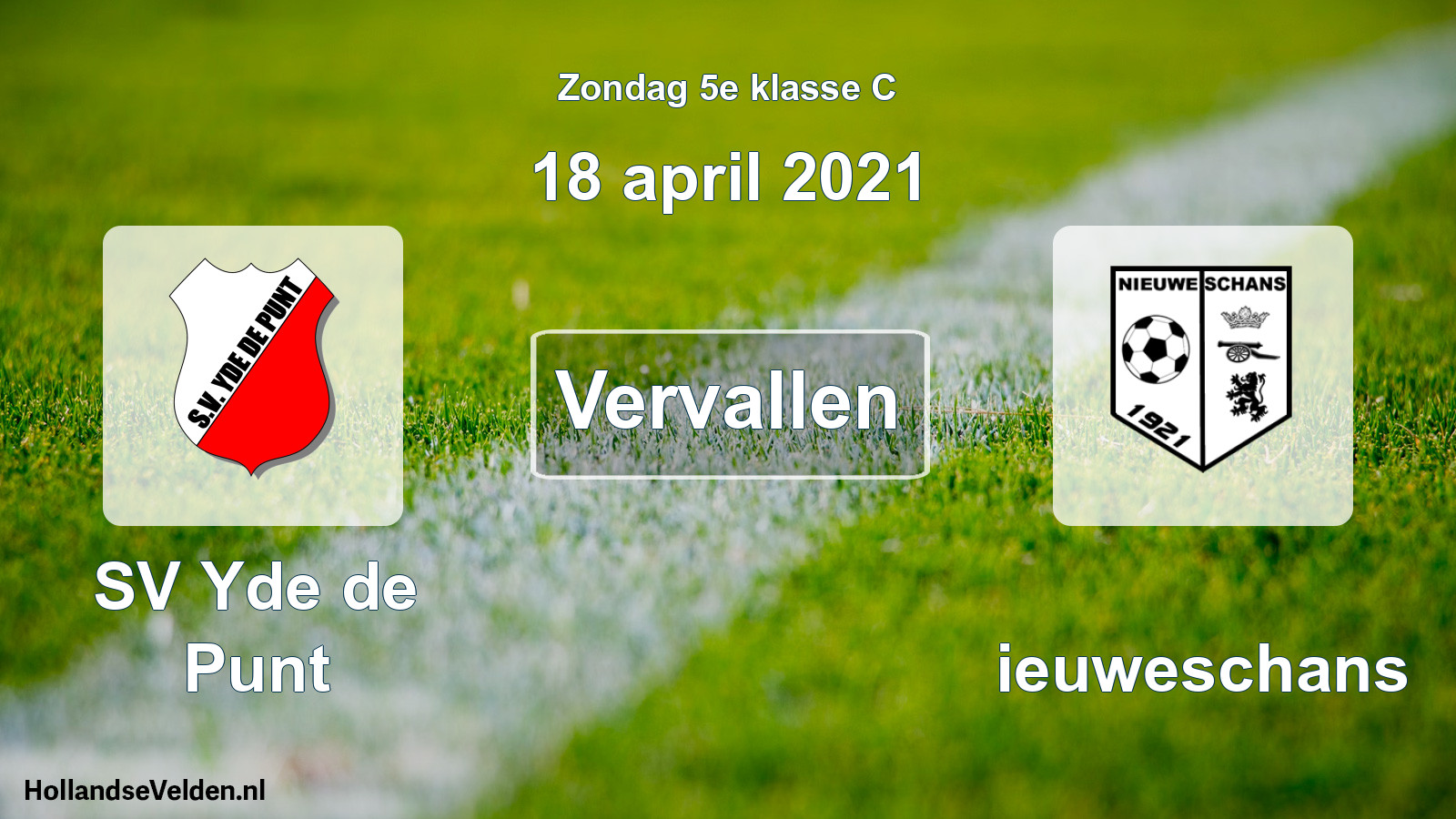 Scheduled Match: SV Yde de Punt - Nieuweschans (18 April 2021)