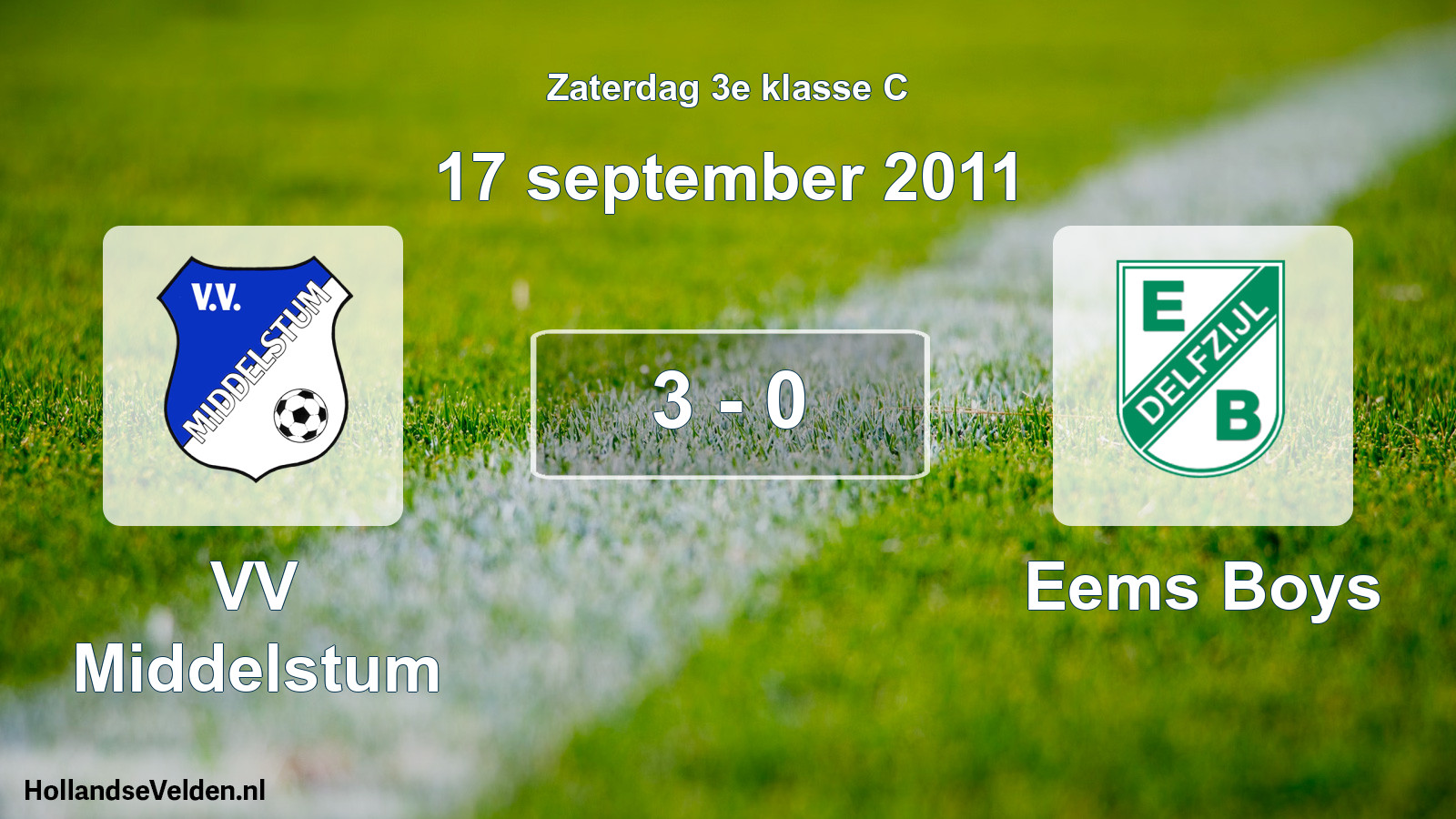 Total number of matches played: VV Middelstum - Eems Boys 3 - 0 (17 September 2011)