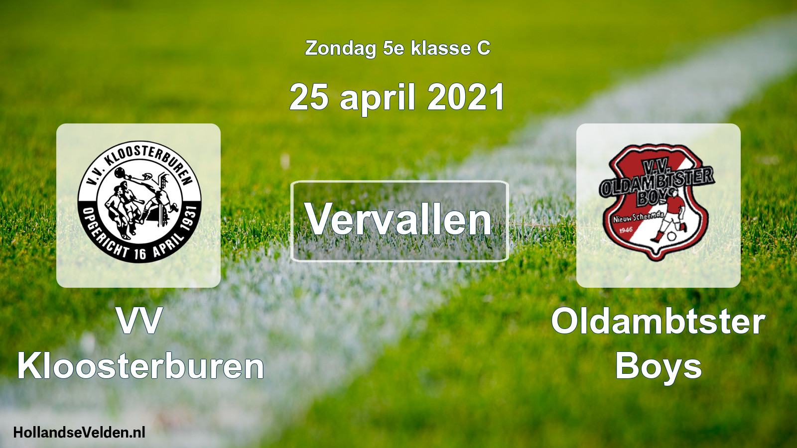 Scheduled Match: VV Kloosterburen - Oldambtster Boys (25 April 2021)