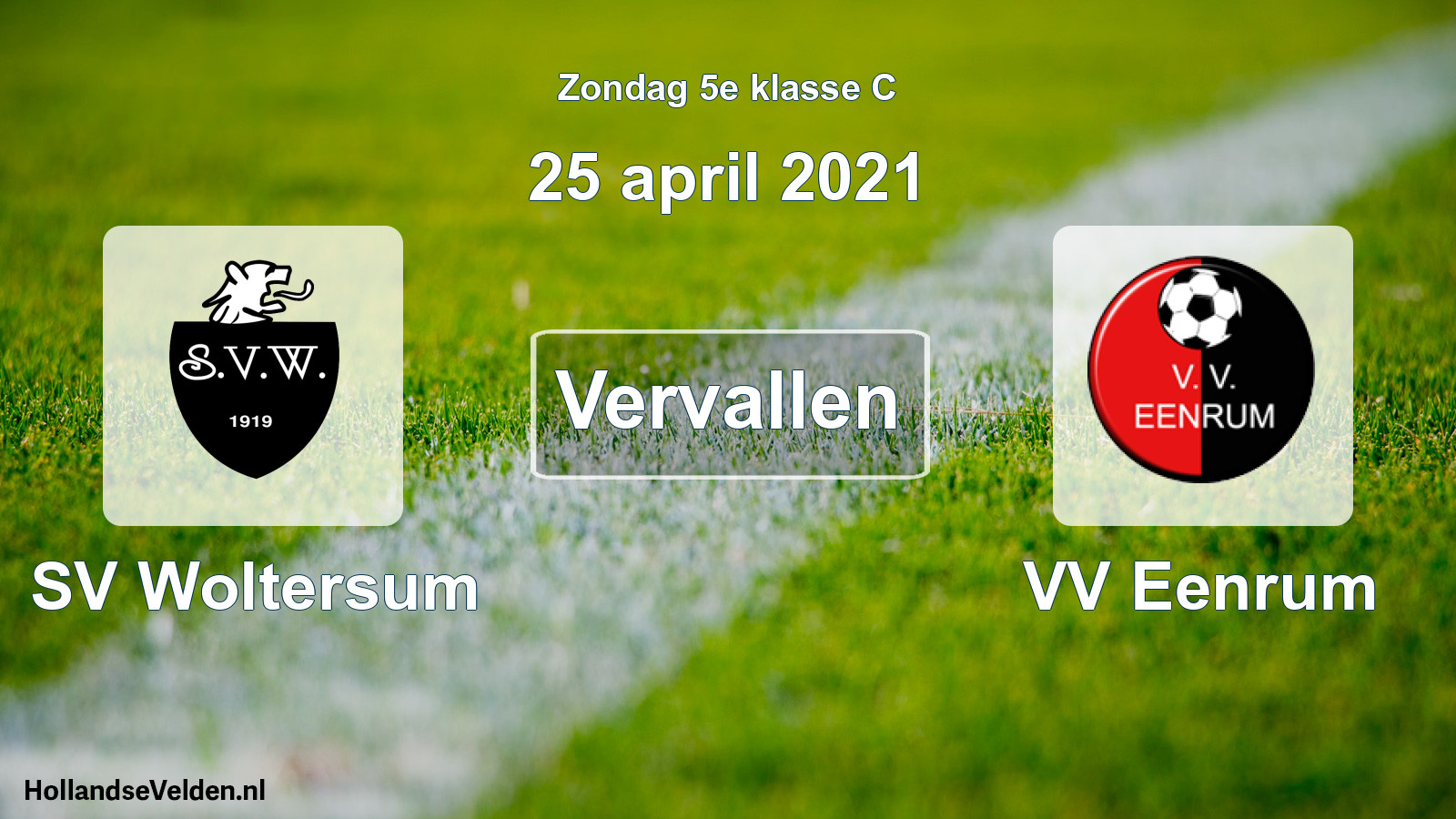 Scheduled Match: SV Woltersum - VV Eenrum (25 April 2021)