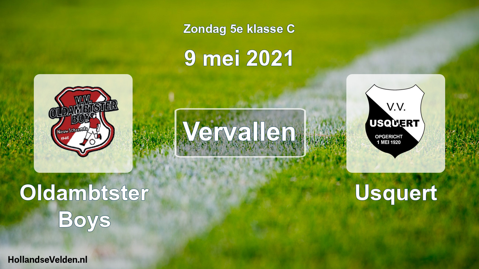 Scheduled Match: Oldambtster Boys - Usquert (9 May 2021)
