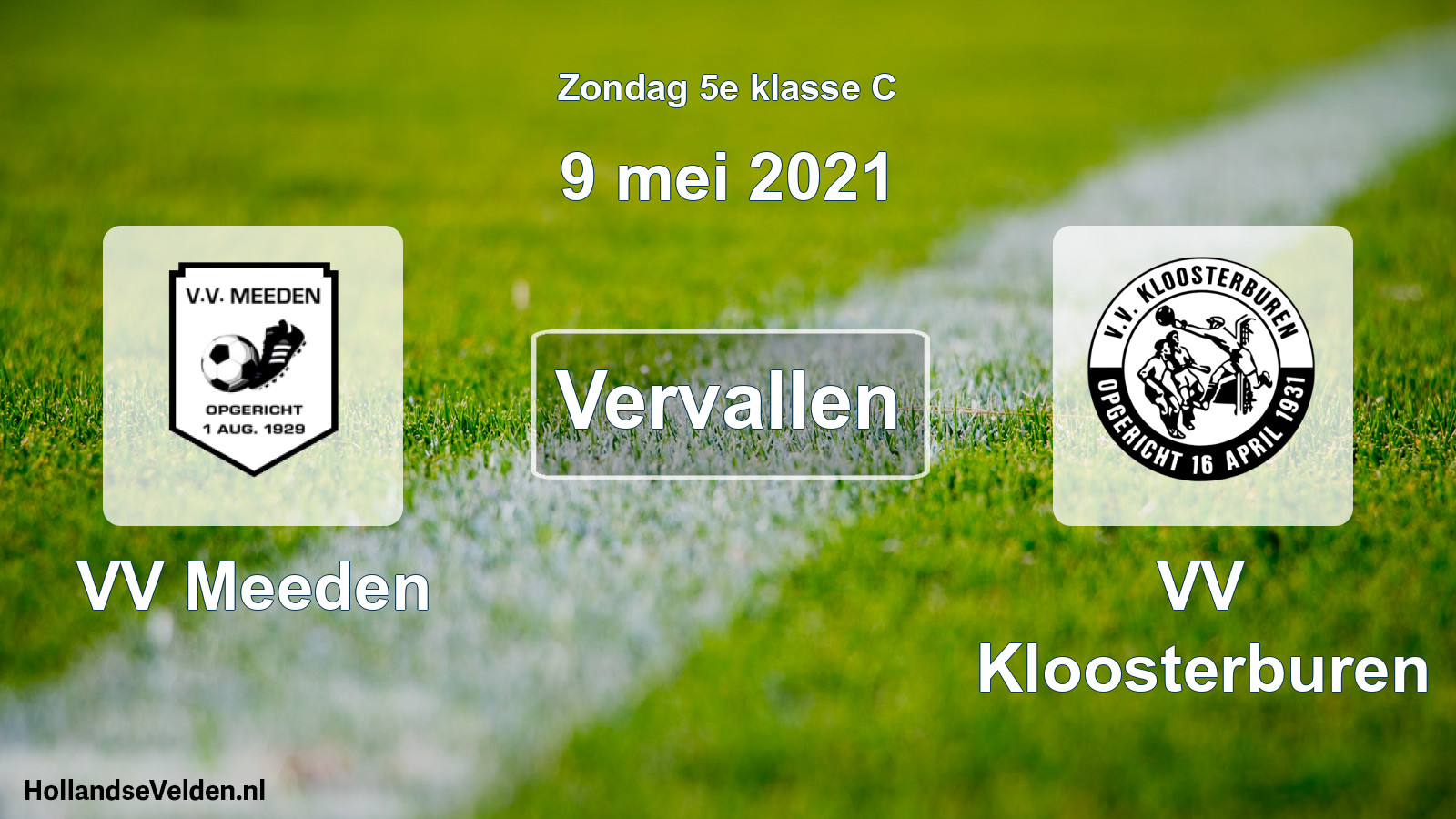 Scheduled Match: VV Meeden - VV Kloosterburen (9 May 2021)