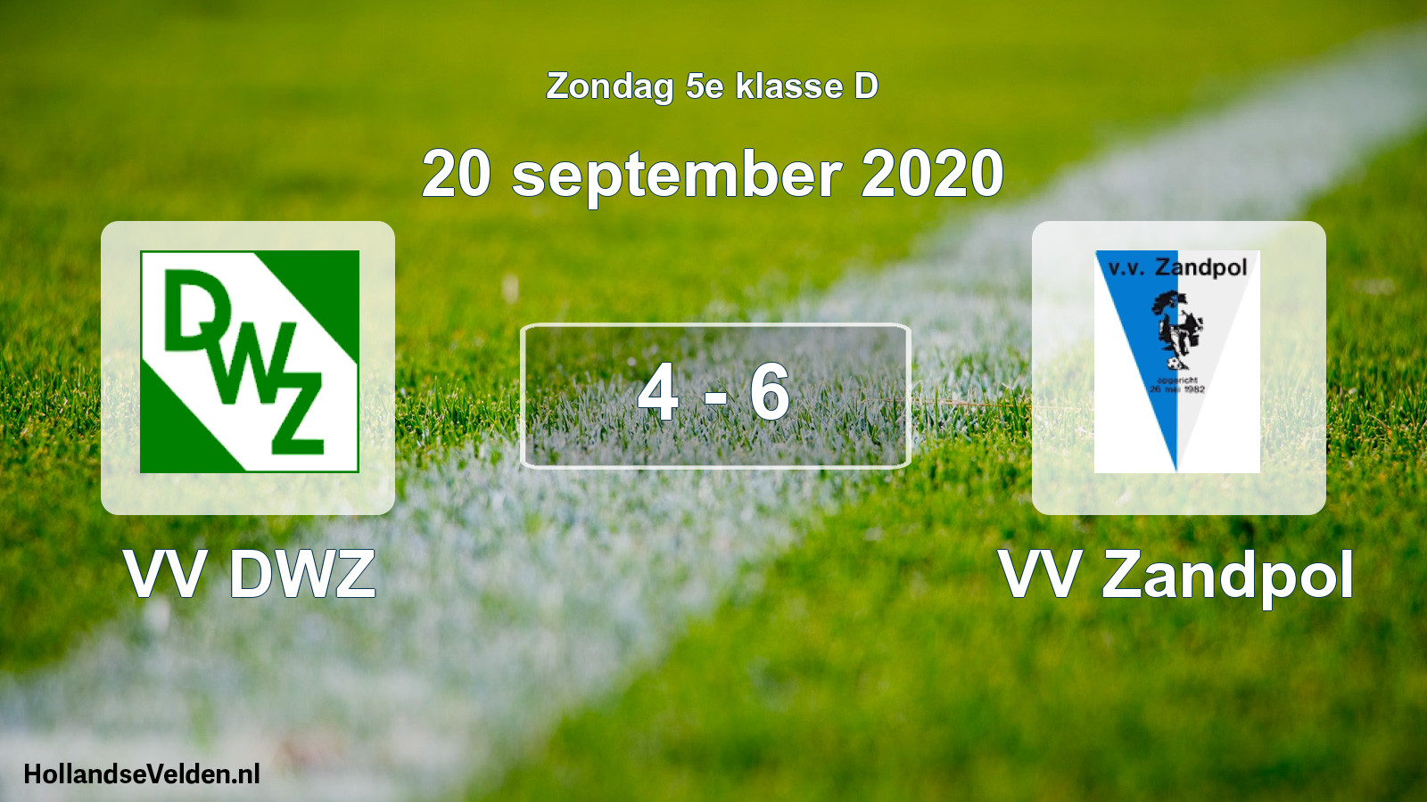 Total number of matches played: VV DWZ - VV Zandpol 4 - 6 (20 September 2020)