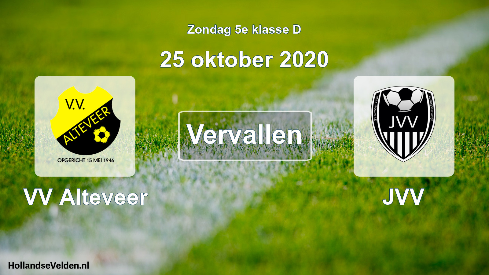Scheduled Match: VV Alteveer - JVV (25 October 2020)