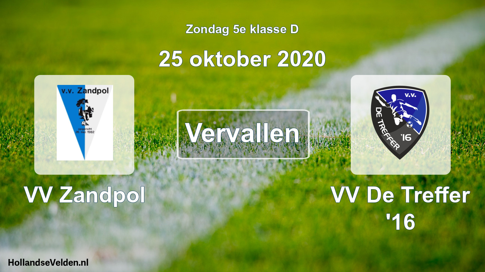 Scheduled Match: VV Zandpol - VV De Treffer '16 (25 October 2020)