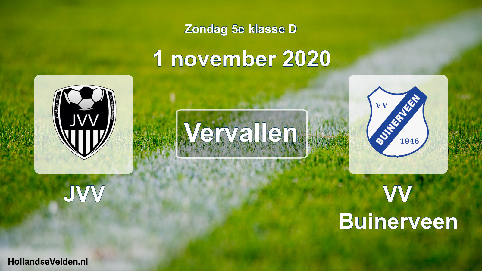 Scheduled Match: JVV - VV Buinerveen (1 November 2020)