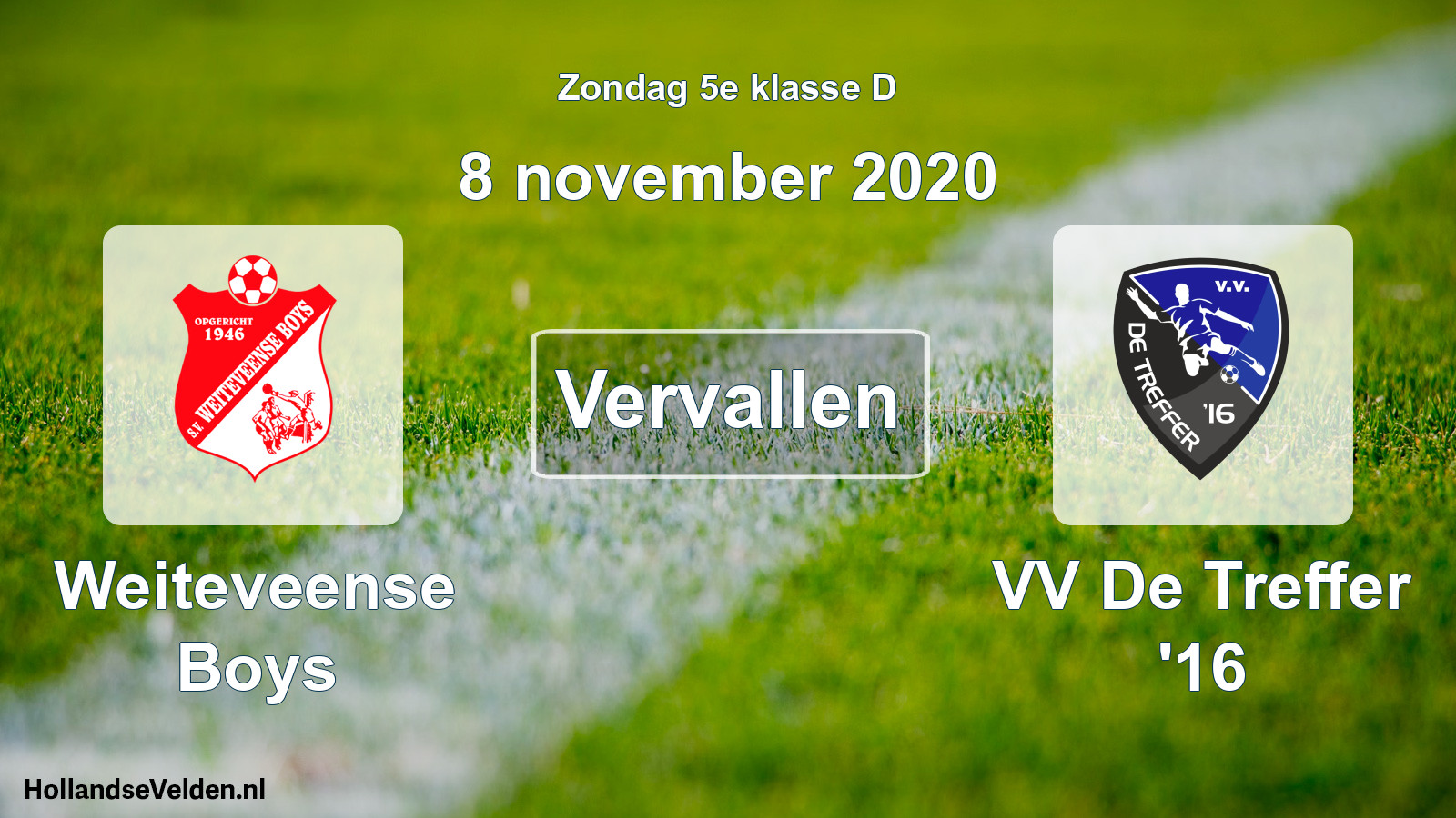 Scheduled Match: Weiteveense Boys - VV De Treffer '16 (8 November 2020)