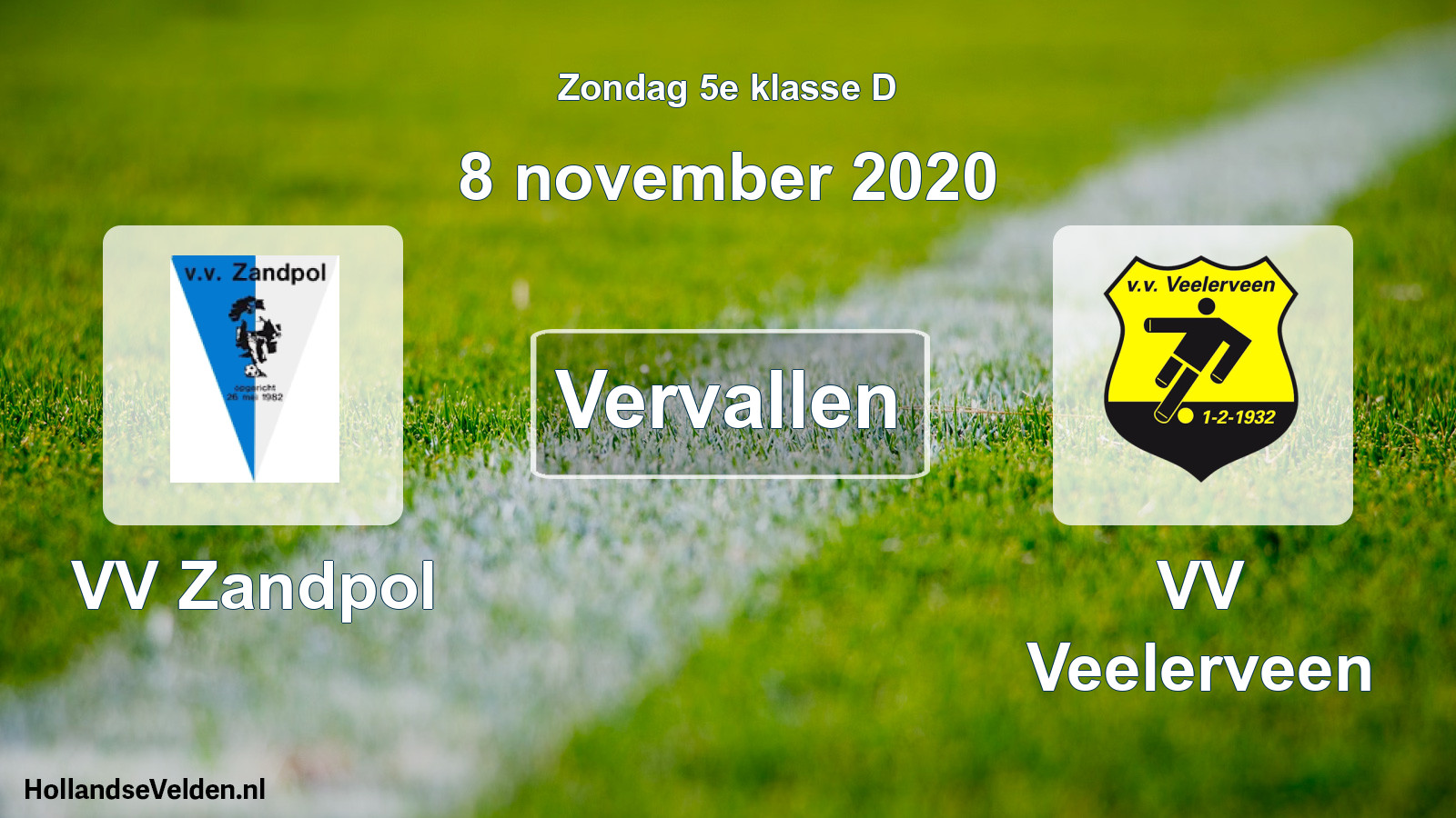 Scheduled Match: VV Zandpol - VV Veelerveen (8 November 2020)