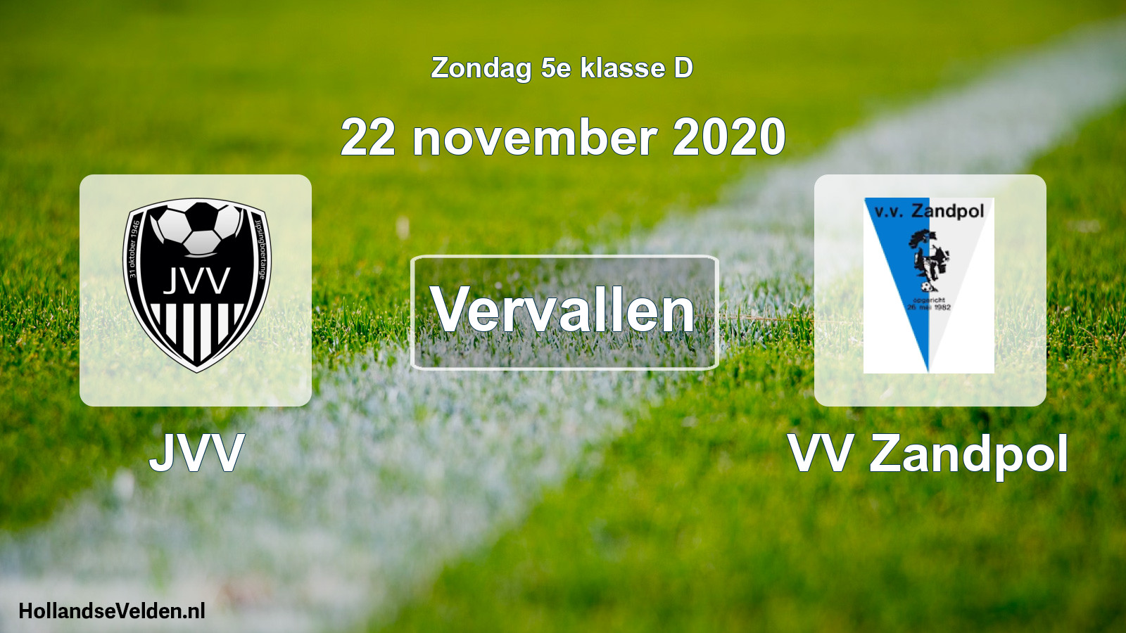 Scheduled Match: JVV - VV Zandpol (22 November 2020)
