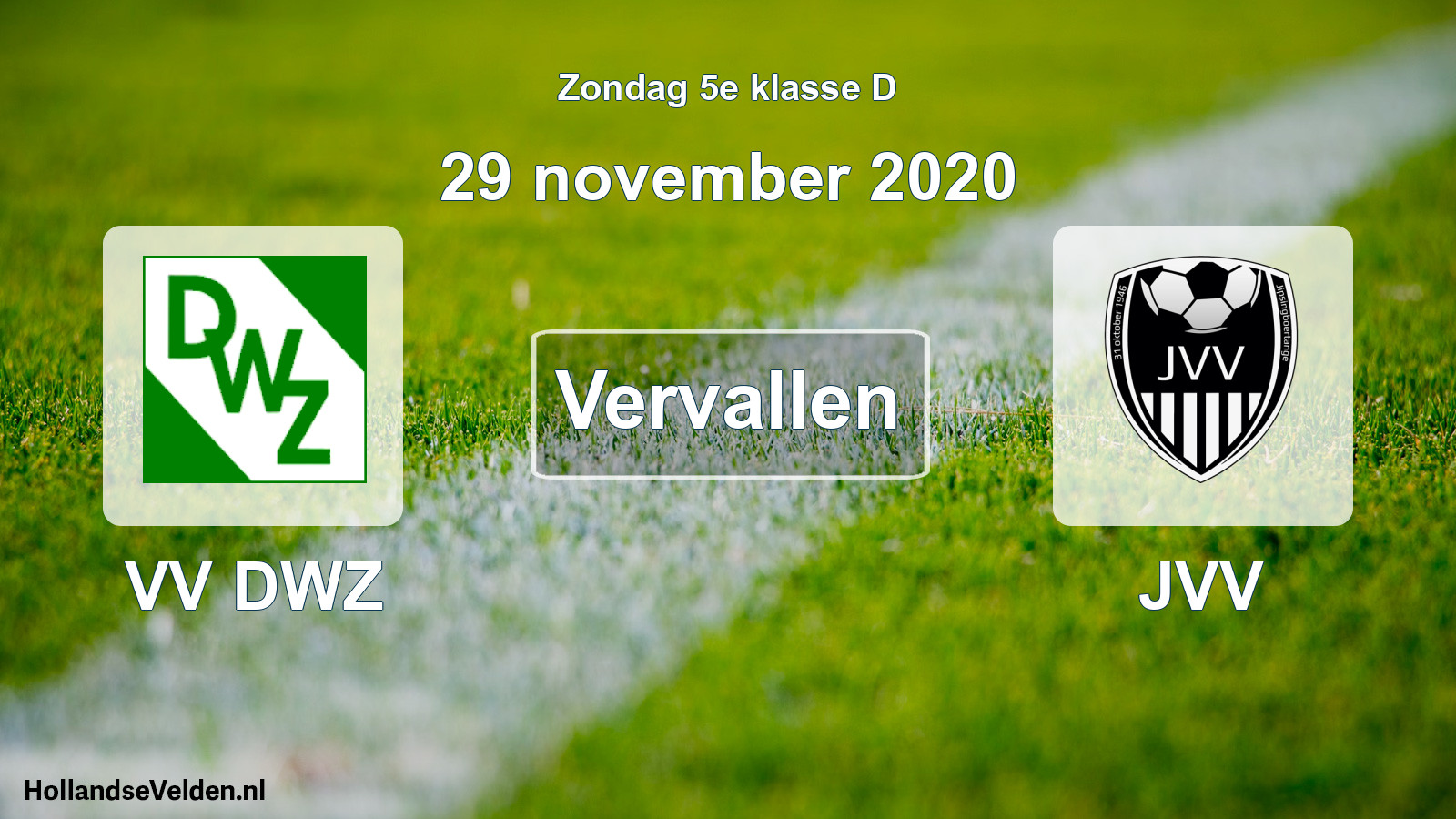 Scheduled Match: VV DWZ - JVV (29 November 2020)