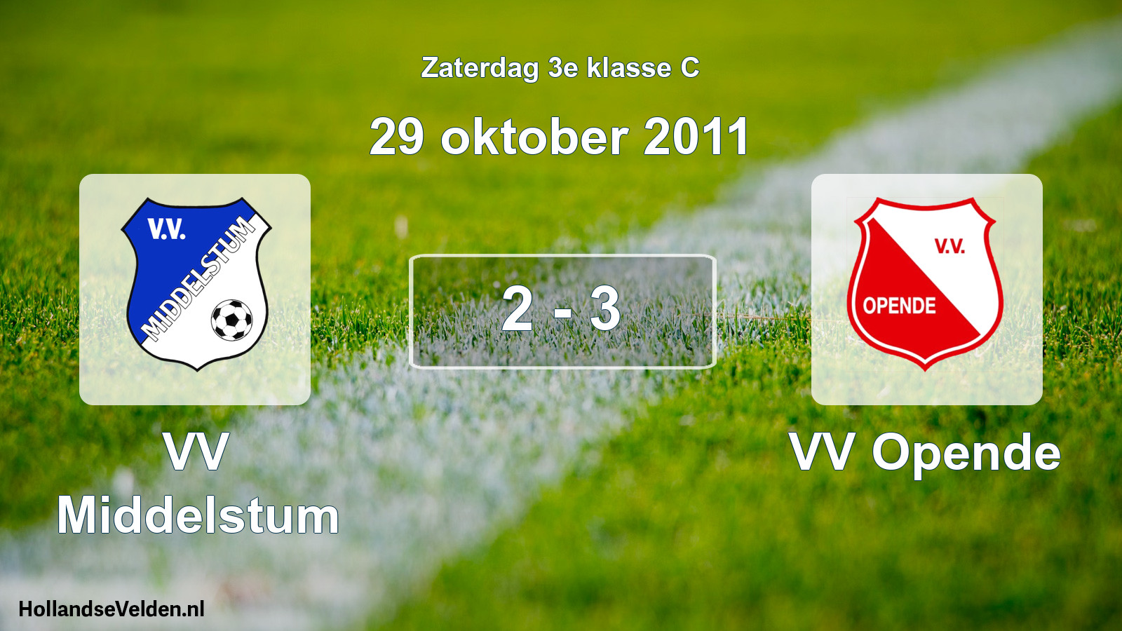 Total number of matches played: VV Middelstum - VV Opende 2 - 3 (29 October 2011)