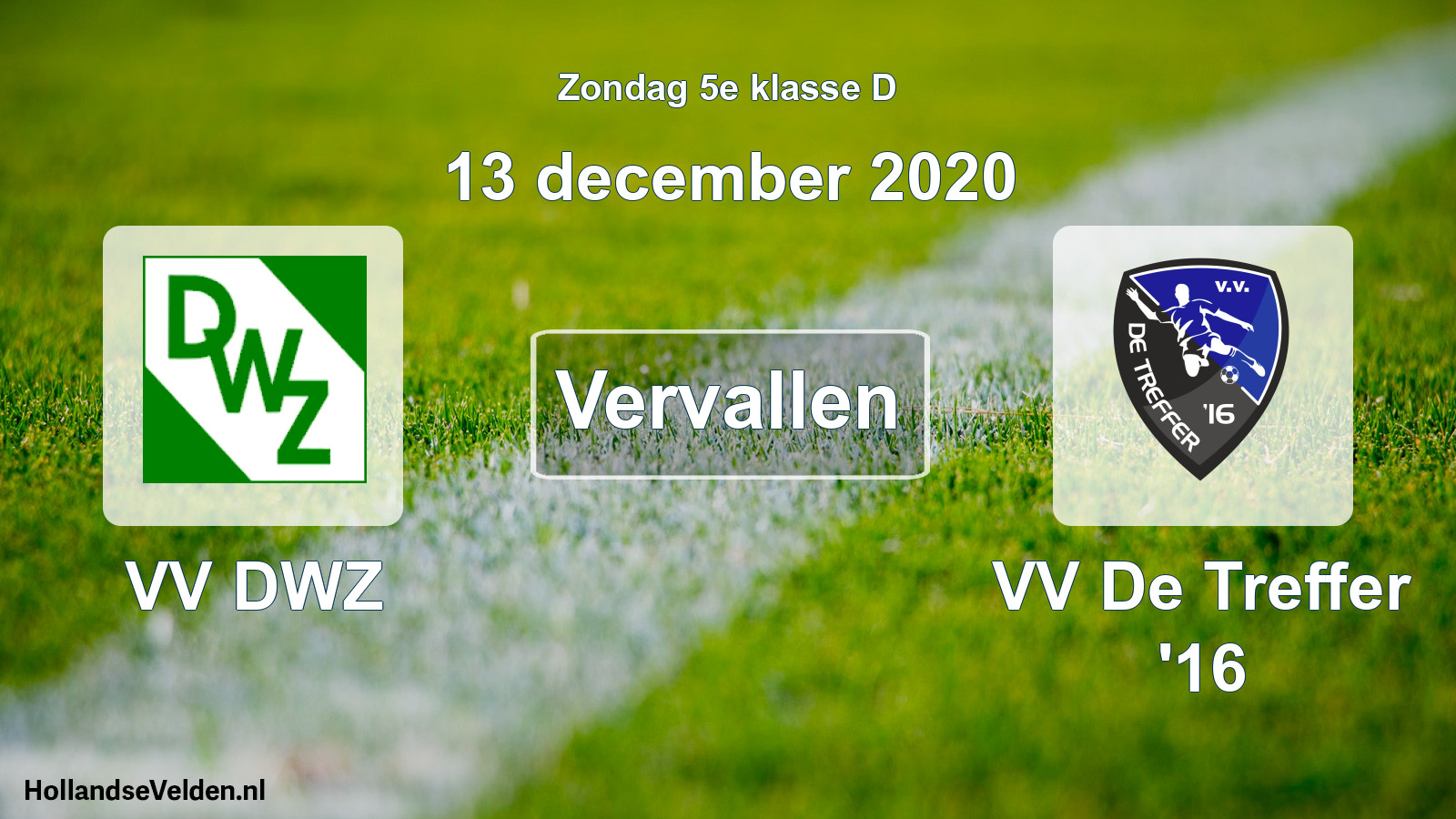 Scheduled Match: VV DWZ - VV De Treffer '16 (13 December 2020)