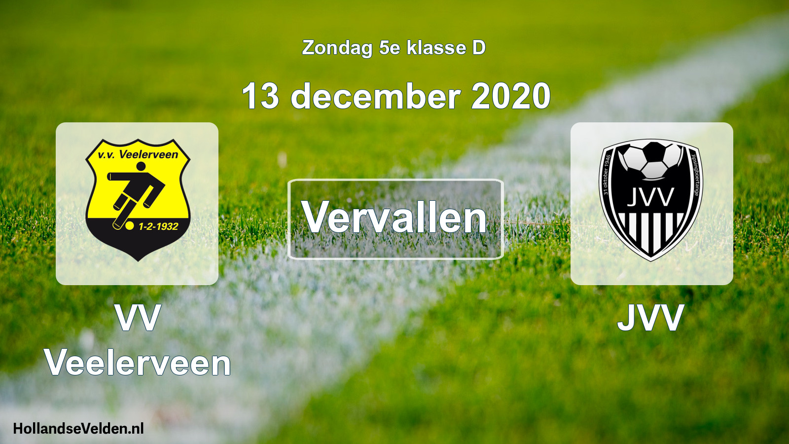 Scheduled Match: VV Veelerveen - JVV (13 December 2020)
