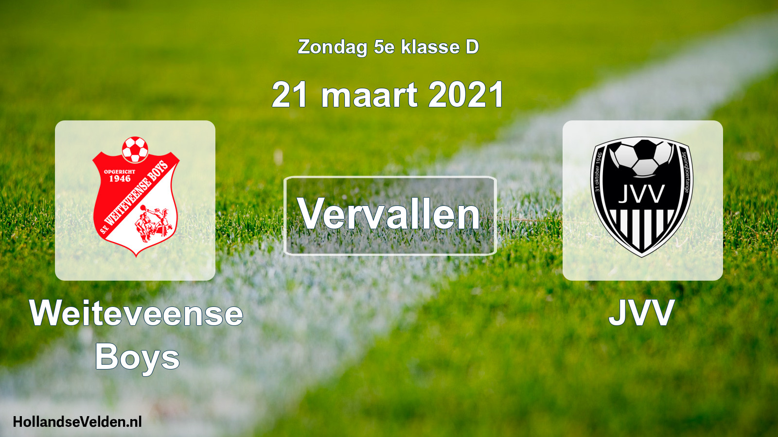Scheduled Match: Weiteveense Boys - JVV (21 March 2021)