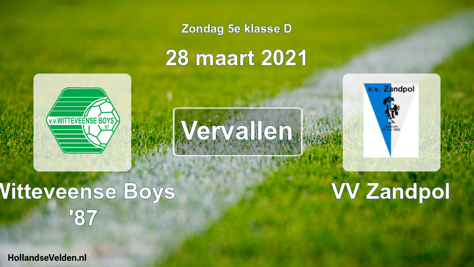 Scheduled Match: Witteveense Boys '87 - VV Zandpol (28 March 2021)