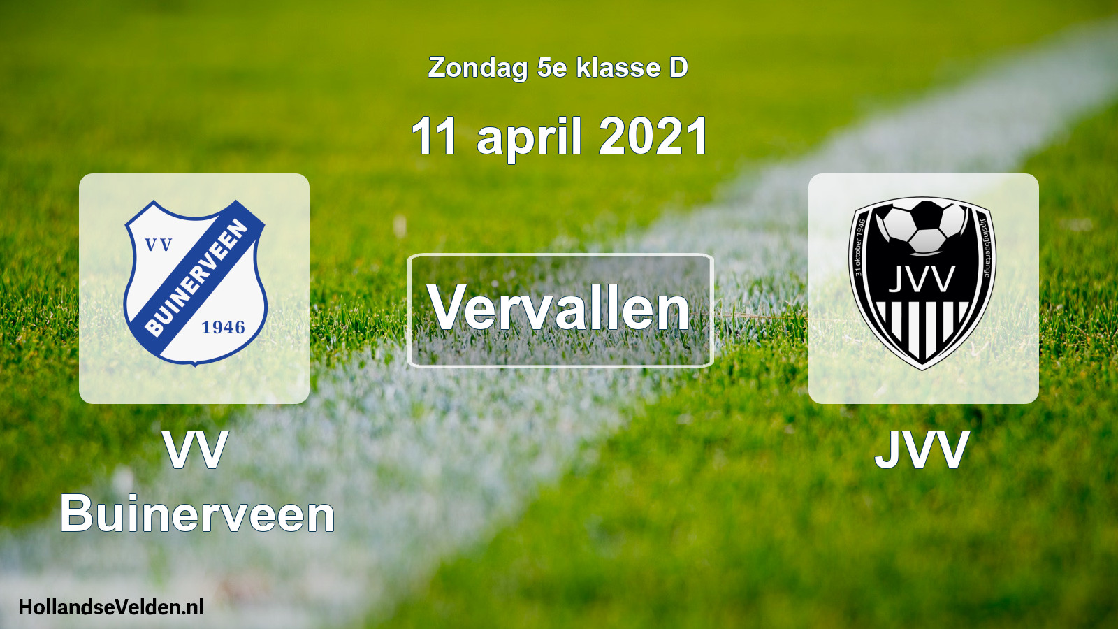 Scheduled Match: VV Buinerveen - JVV (11 April 2021)