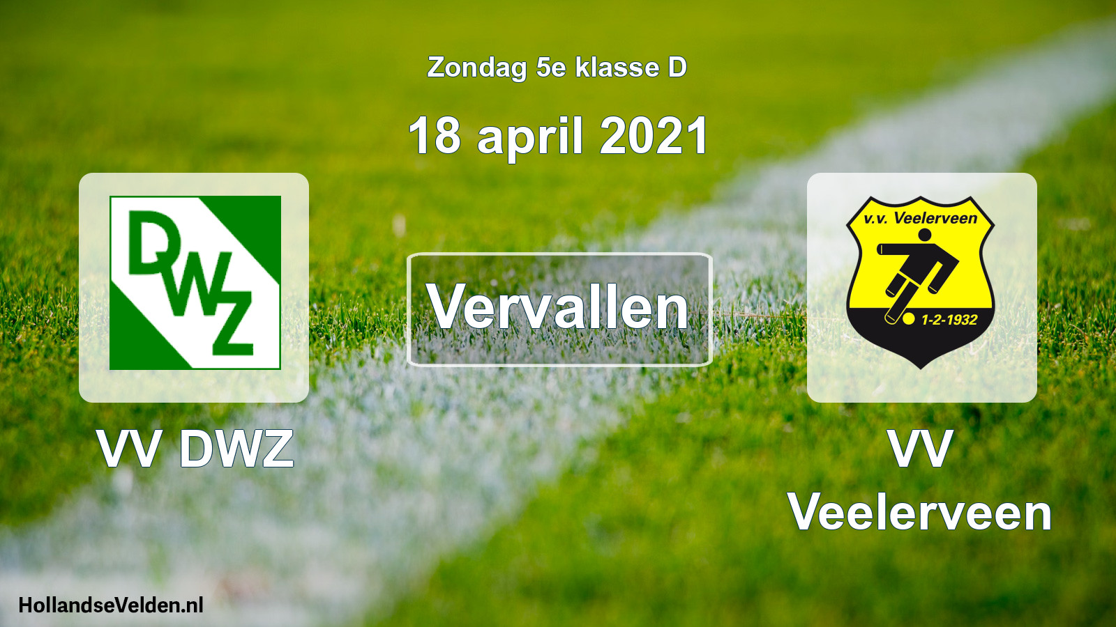 Scheduled Match: VV DWZ - VV Veelerveen (18 April 2021)