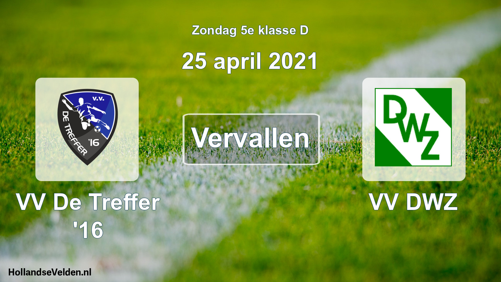 Scheduled Match: VV De Treffer '16 - VV DWZ (25 April 2021)