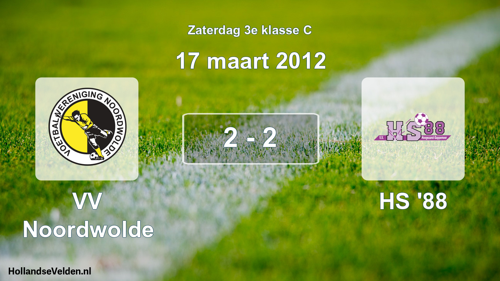 Total number of matches played: VV Noordwolde - HS '88 2 - 2 (17 March 2012)
