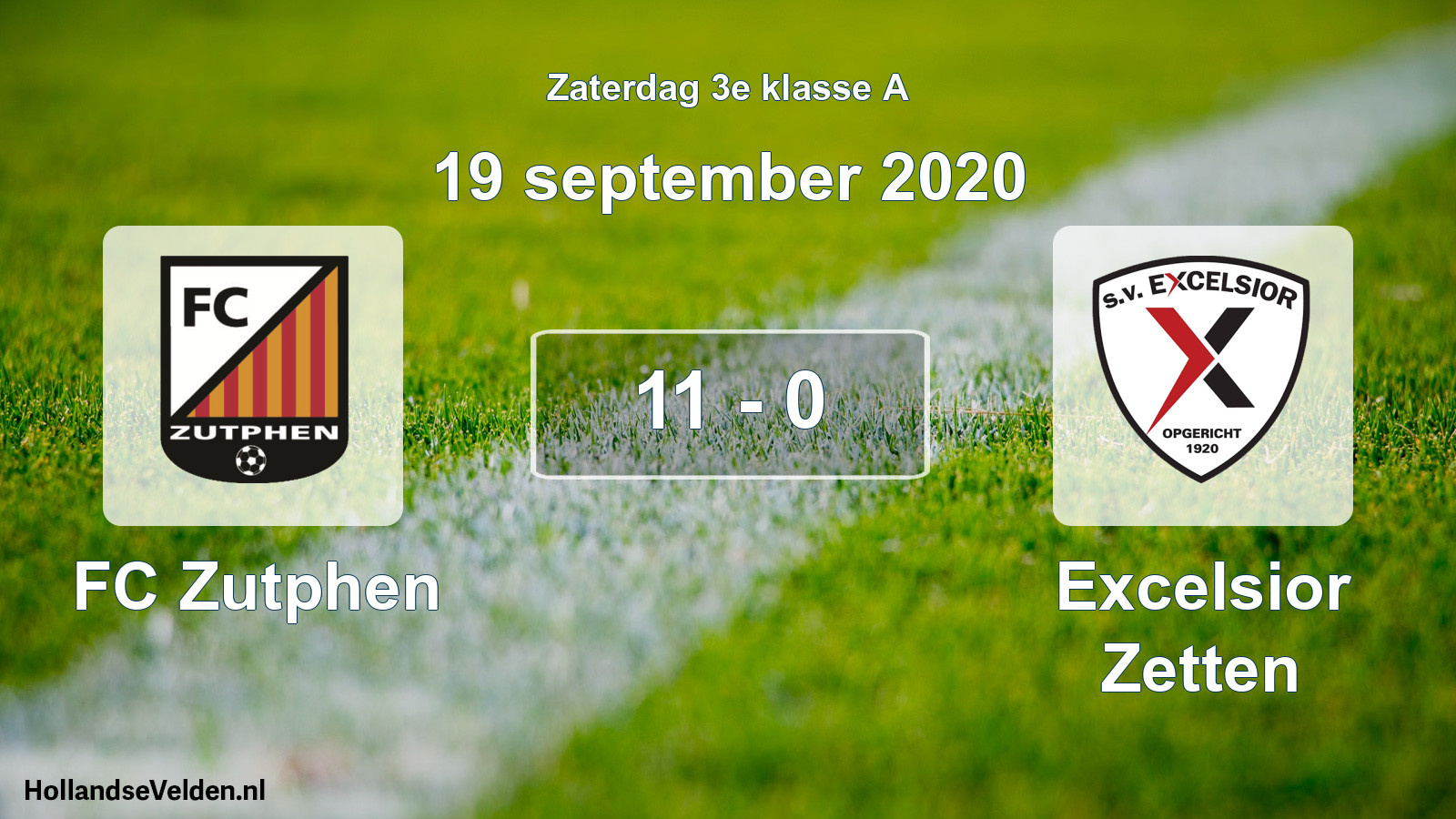 Total number of matches played: FC Zutphen - Excelsior Zetten 11 - 0 (19 September 2020)