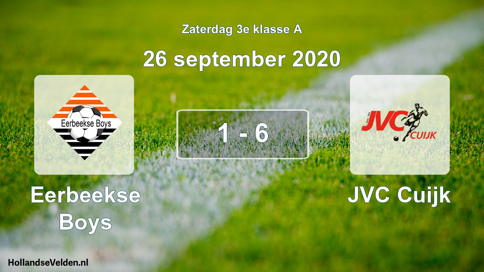 Total number of matches played: Eerbeekse Boys - JVC Cuijk 1 - 6 (26 September 2020)