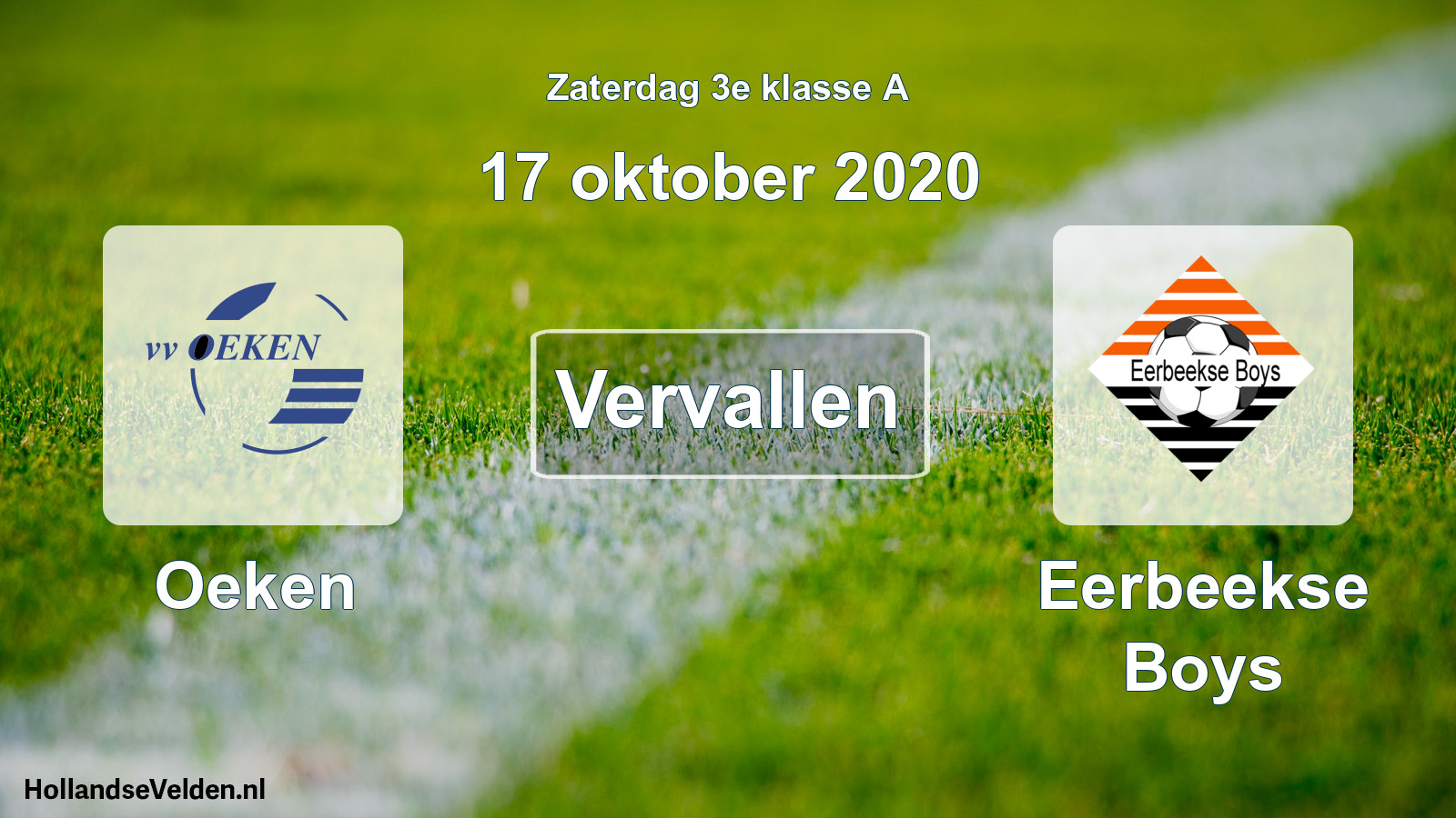 Scheduled Match: Oeken - Eerbeekse Boys (17 October 2020)
