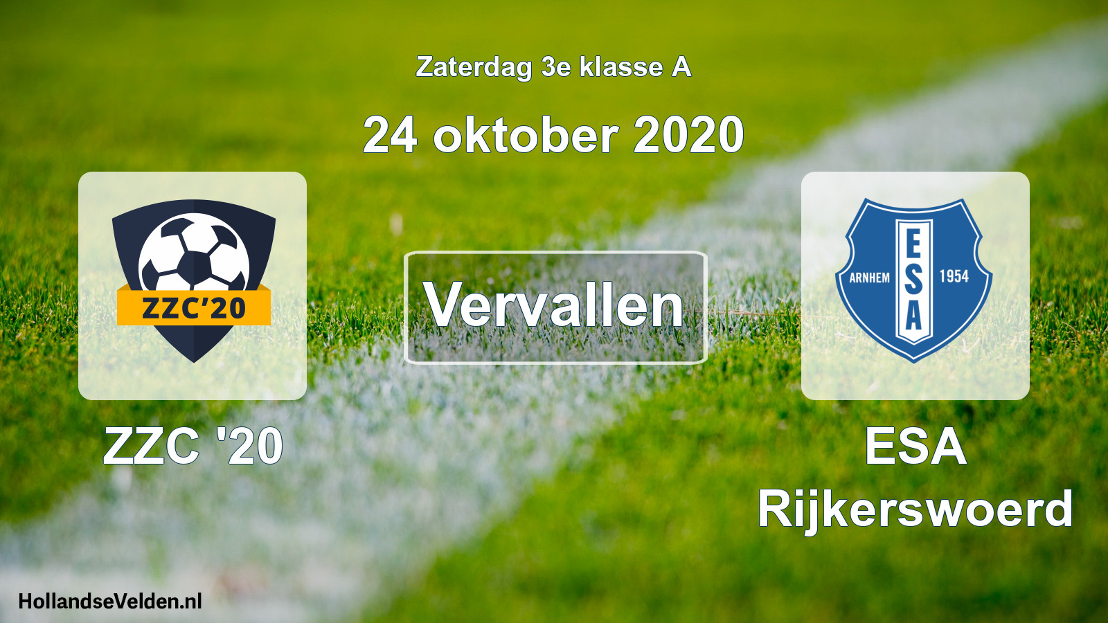 Scheduled Match: ZZC '20 - ESA Rijkerswoerd (24 October 2020)