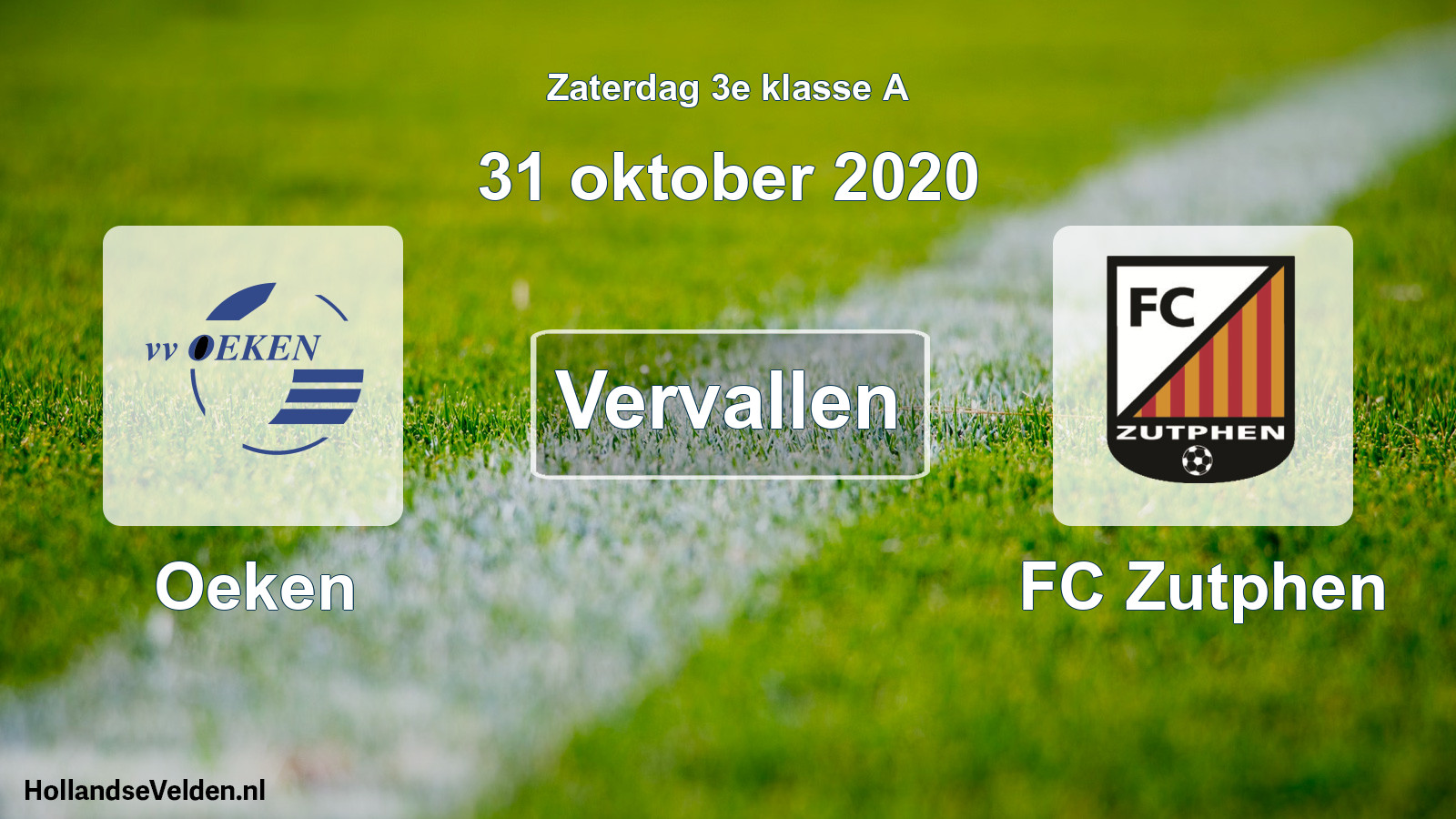 Scheduled Match: Oeken - FC Zutphen (31 October 2020)