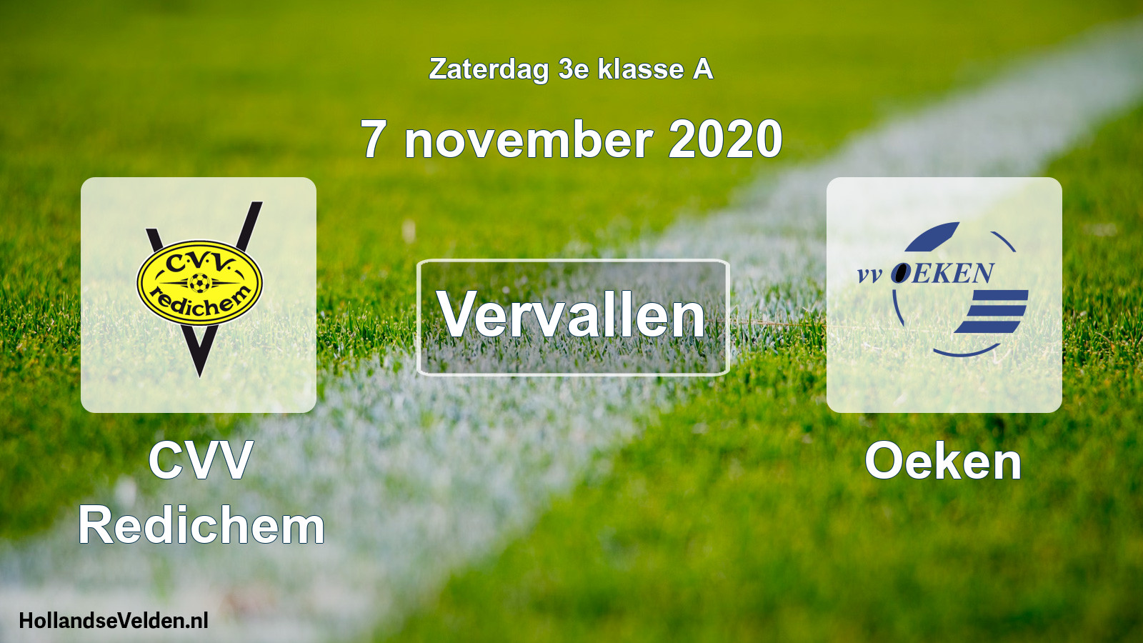 Scheduled Match: CVV Redichem - Oeken (7 November 2020)