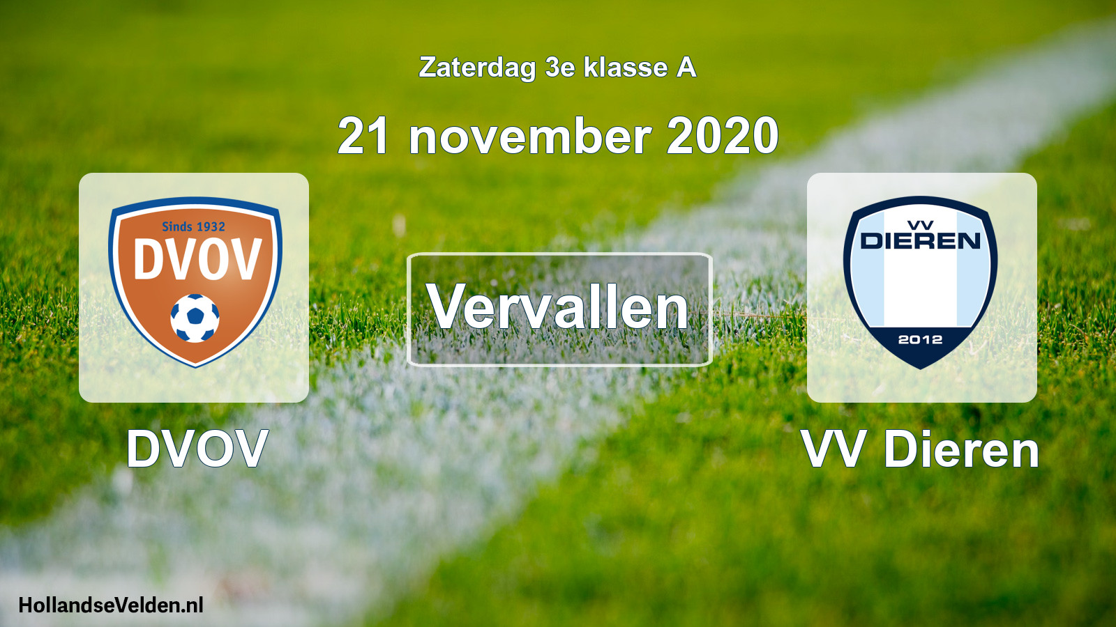 Scheduled Match: DVOV - VV Dieren (21 November 2020)