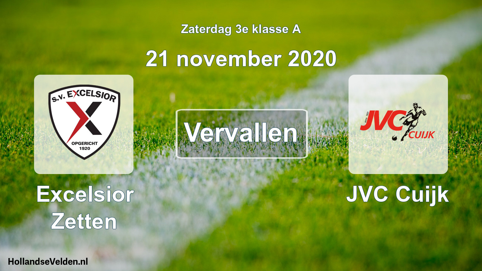 Scheduled Match: Excelsior Zetten - JVC Cuijk (21 November 2020)