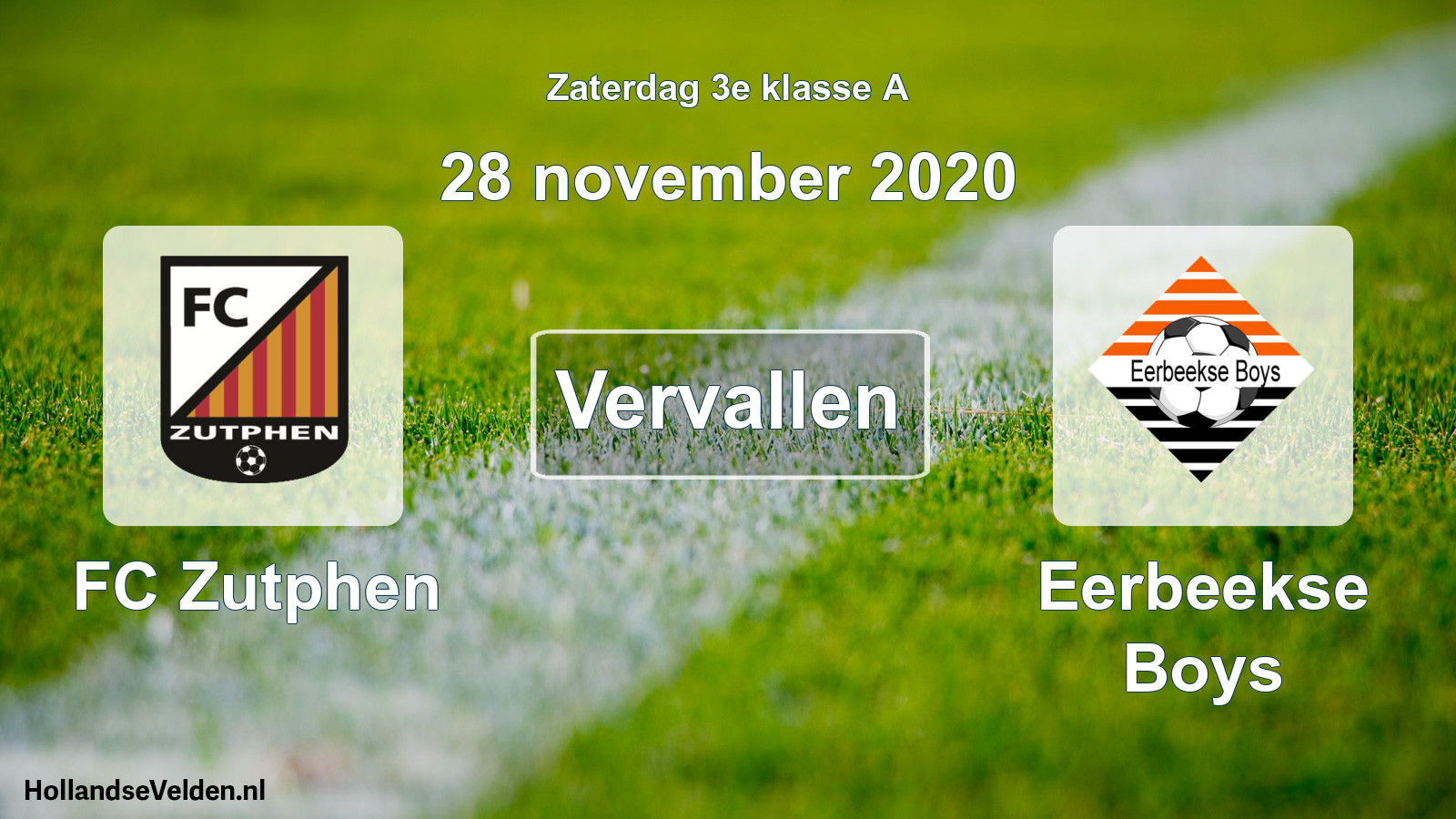 Scheduled Match: FC Zutphen - Eerbeekse Boys (28 November 2020)