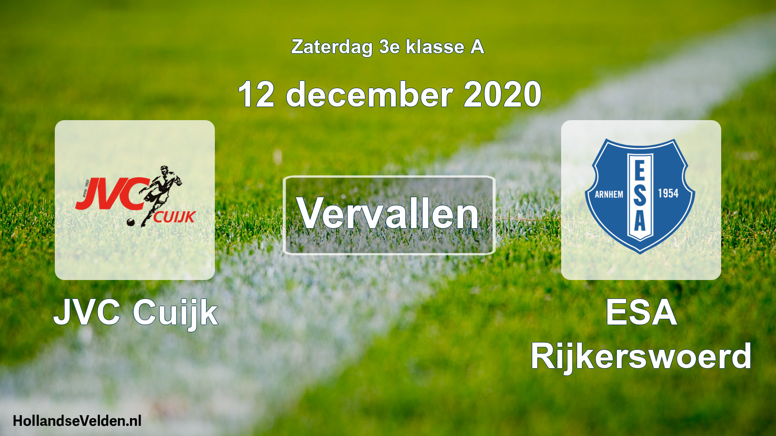 Scheduled Match: JVC Cuijk - ESA Rijkerswoerd (12 December 2020)