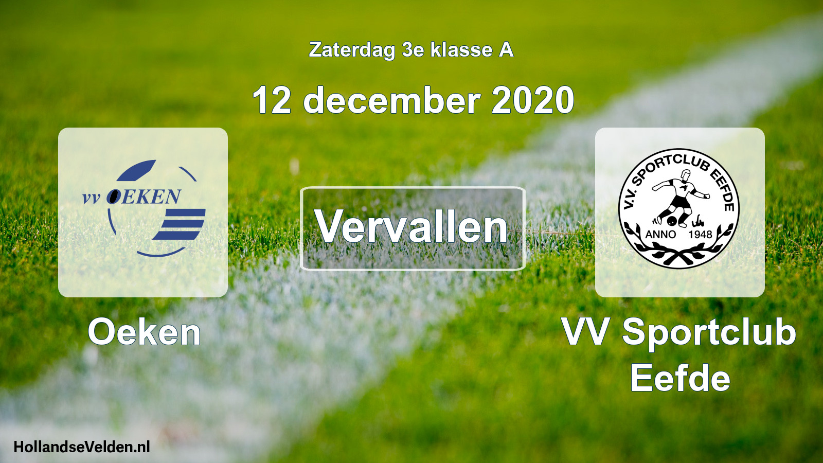 Scheduled Match: Oeken - VV Sportclub Eefde (12 December 2020)