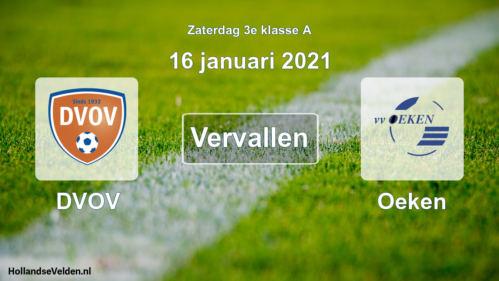 Scheduled Match: DVOV - Oeken (16 January 2021)
