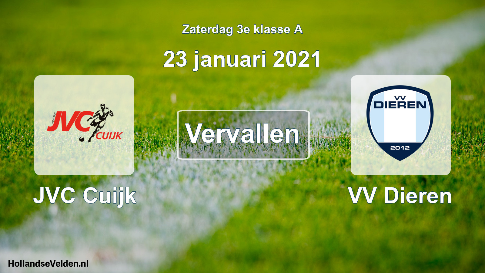 Scheduled Match: JVC Cuijk - VV Dieren (23 January 2021)