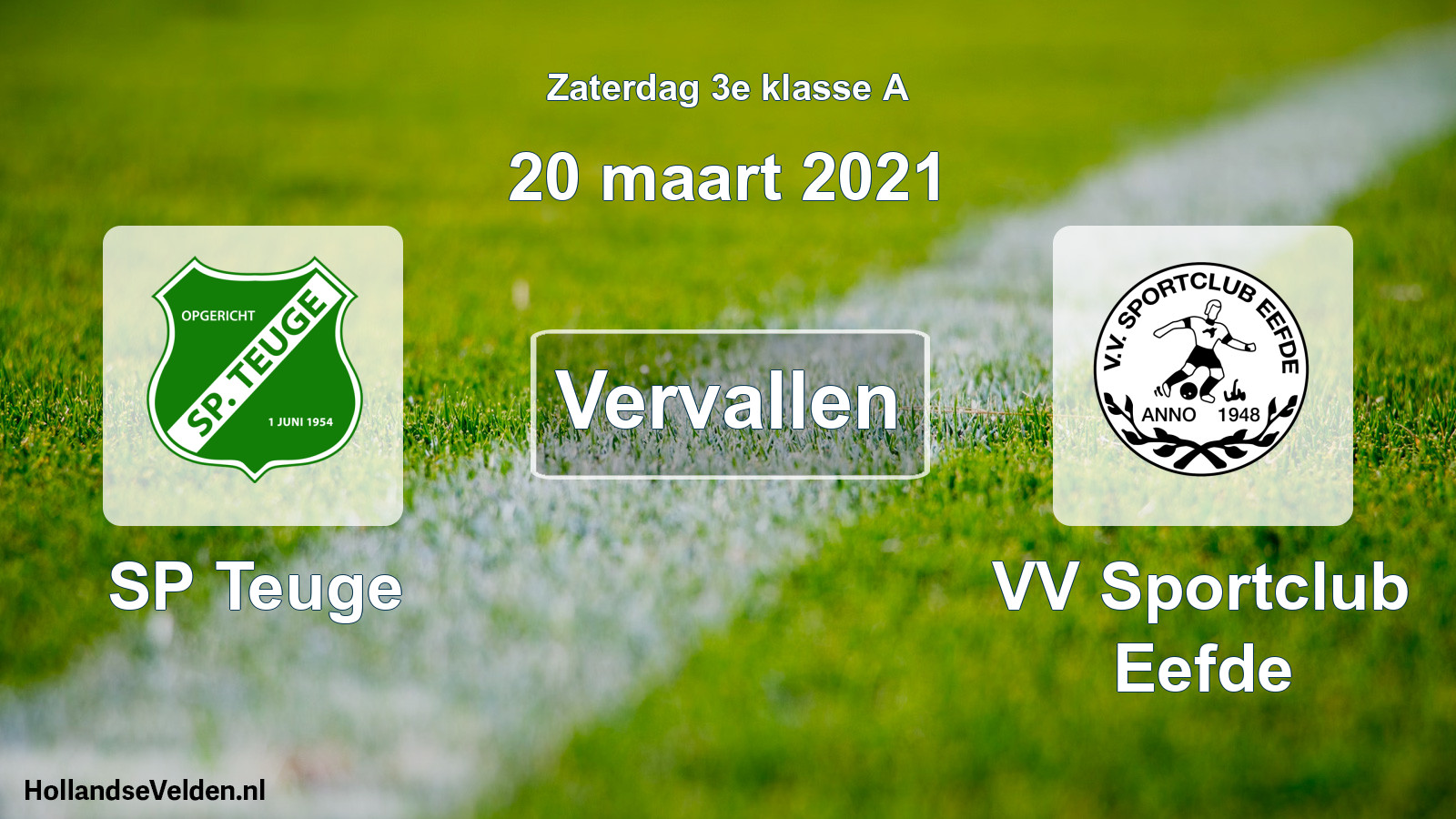 Scheduled Match: SP Teuge - VV Sportclub Eefde (20 March 2021)