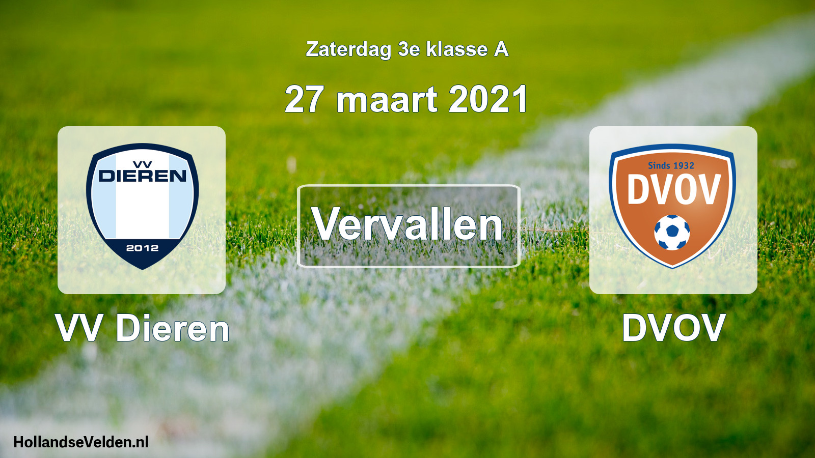 Scheduled Match: VV Dieren - DVOV (27 March 2021)
