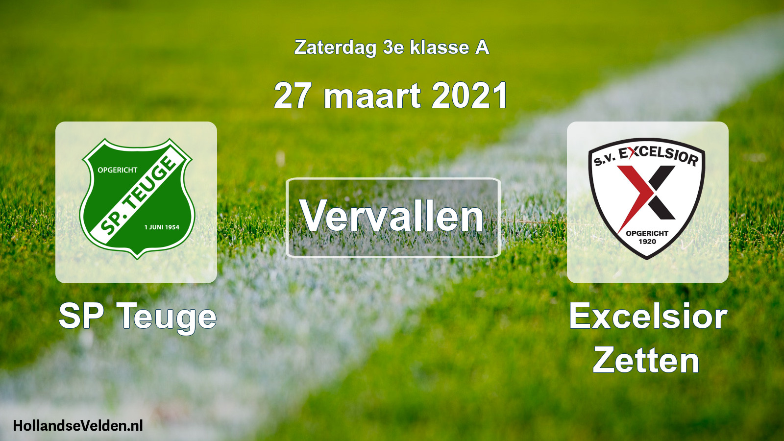 Scheduled Match: SP Teuge - Excelsior Zetten (27 March 2021)