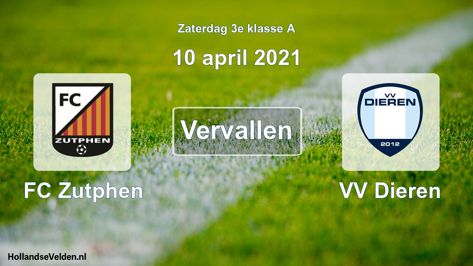 Scheduled Match: FC Zutphen - VV Dieren (10 April 2021)