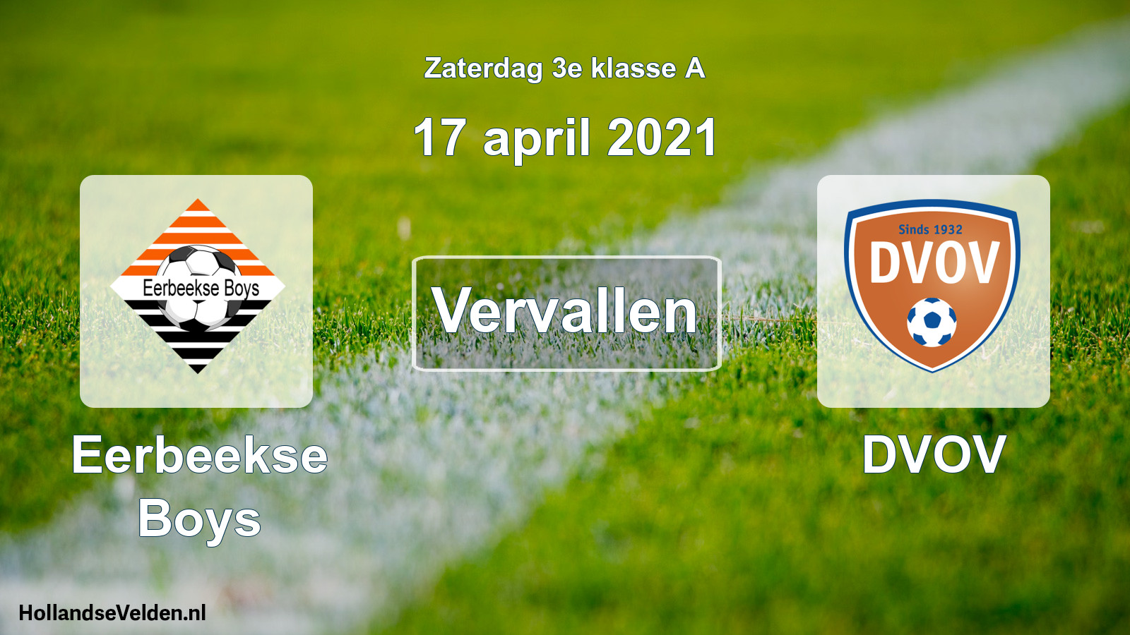 Scheduled Match: Eerbeekse Boys - DVOV (17 April 2021)