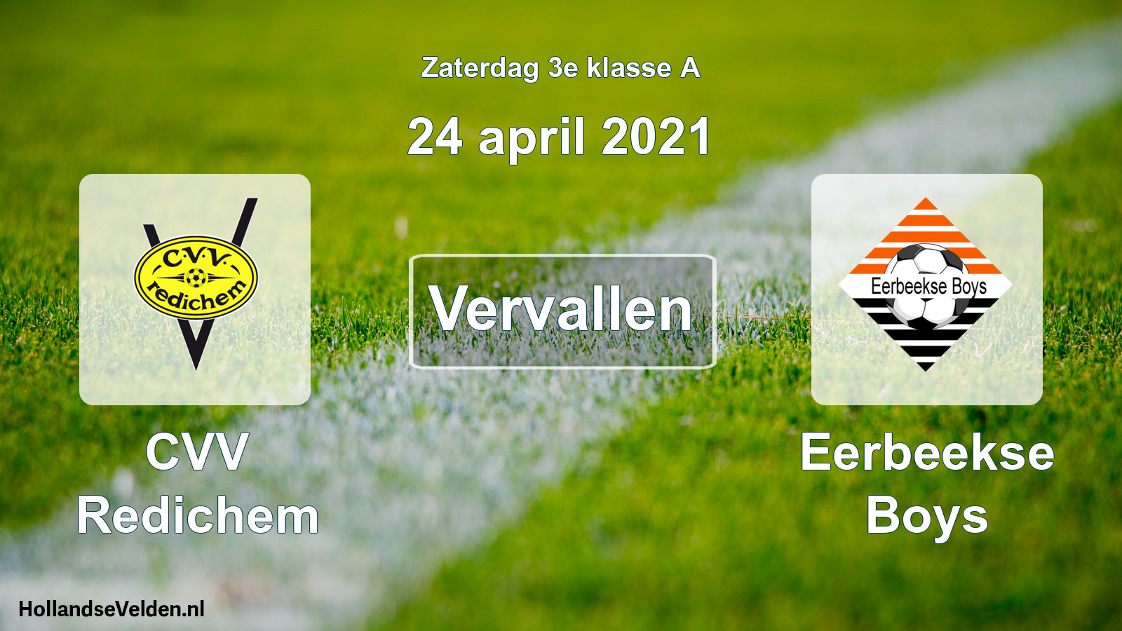 Scheduled Match: CVV Redichem - Eerbeekse Boys (24 April 2021)