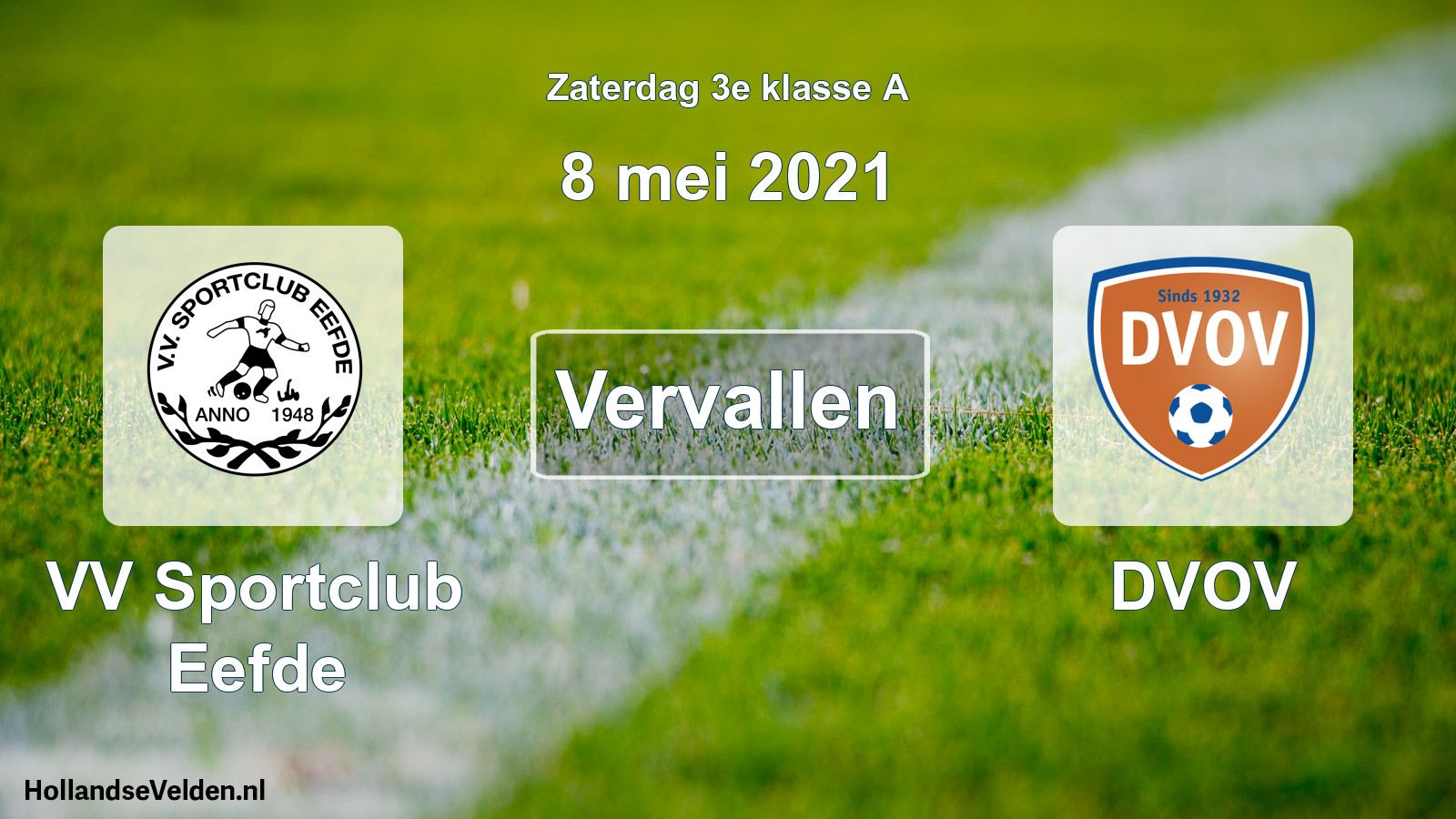 Scheduled Match: VV Sportclub Eefde - DVOV (8 May 2021)