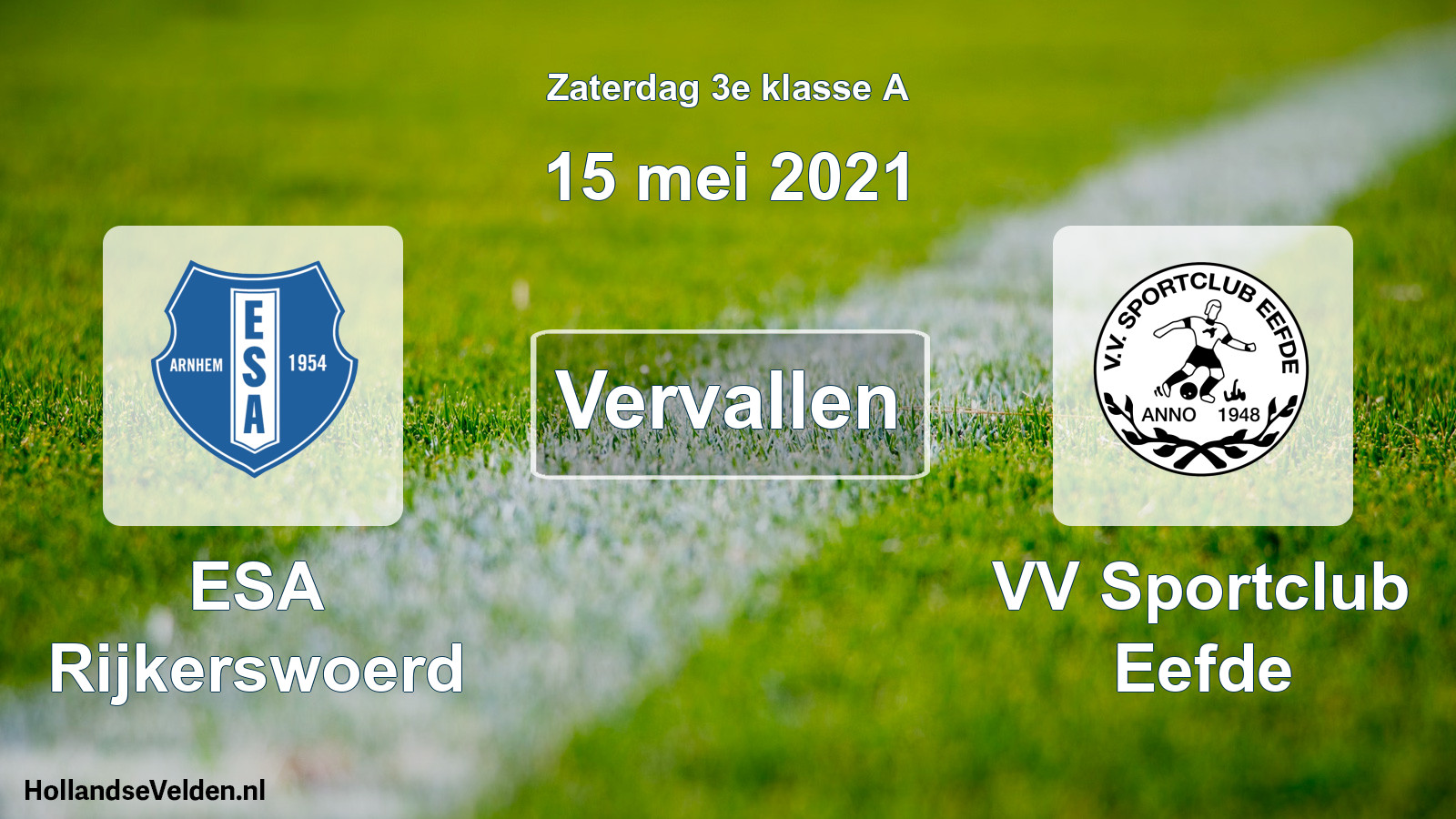 Scheduled Match: ESA Rijkerswoerd - VV Sportclub Eefde (15 May 2021)
